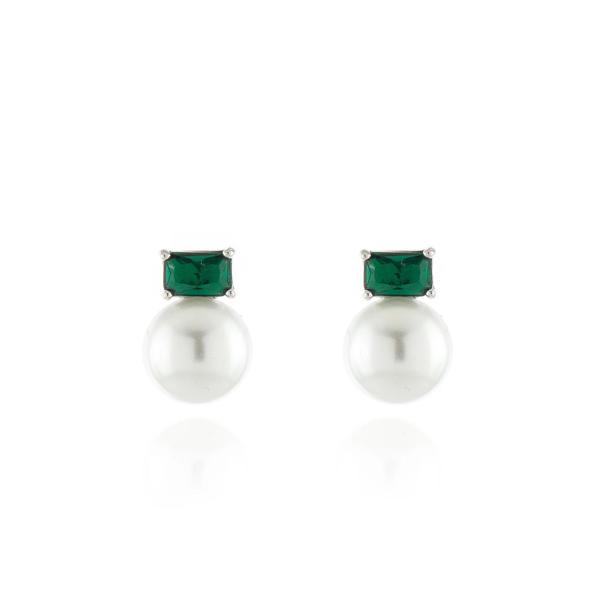 Cachet London Corin Silver Emerald Clip On Earrings