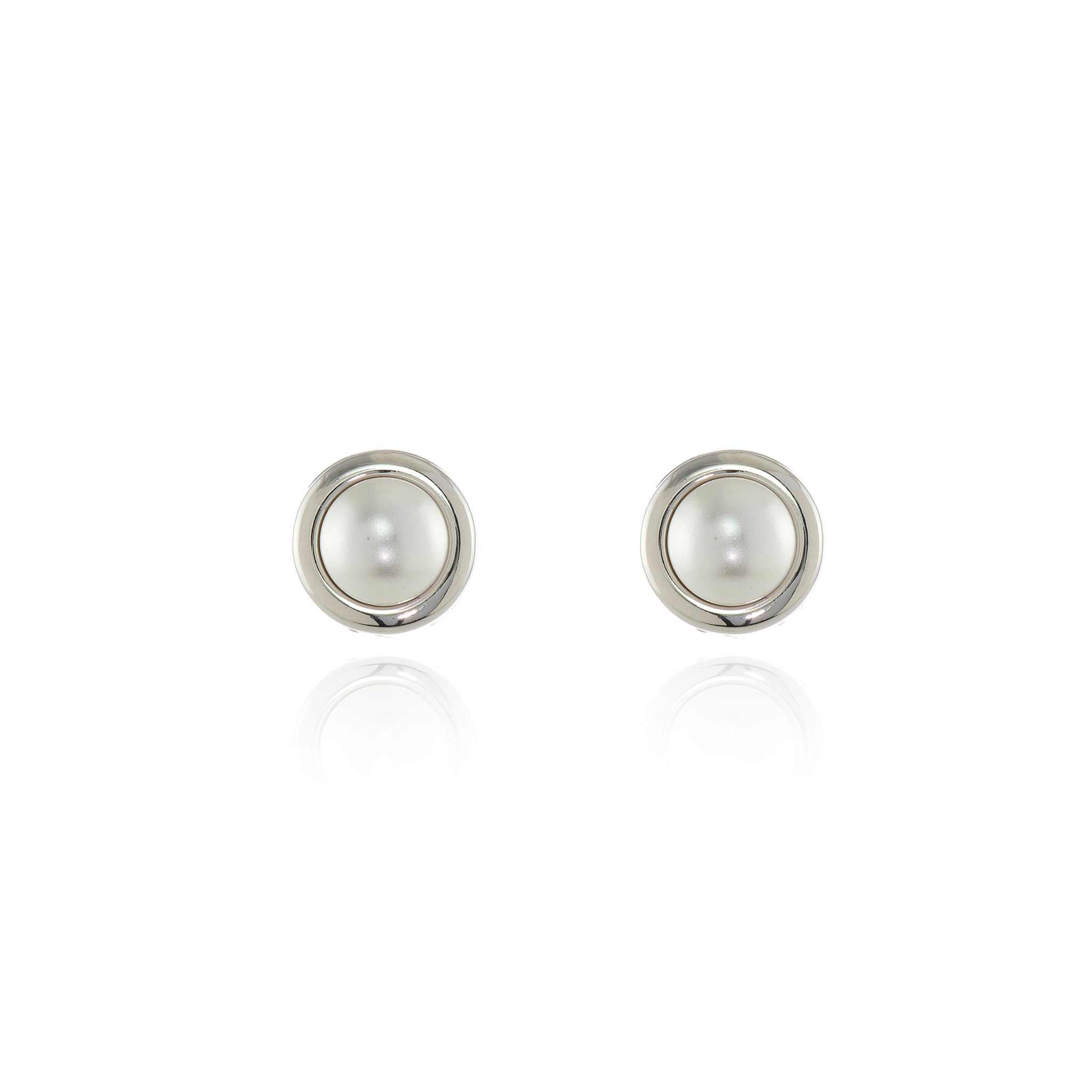 Cachet London Pablo Pearl Silver Clip On Earrings