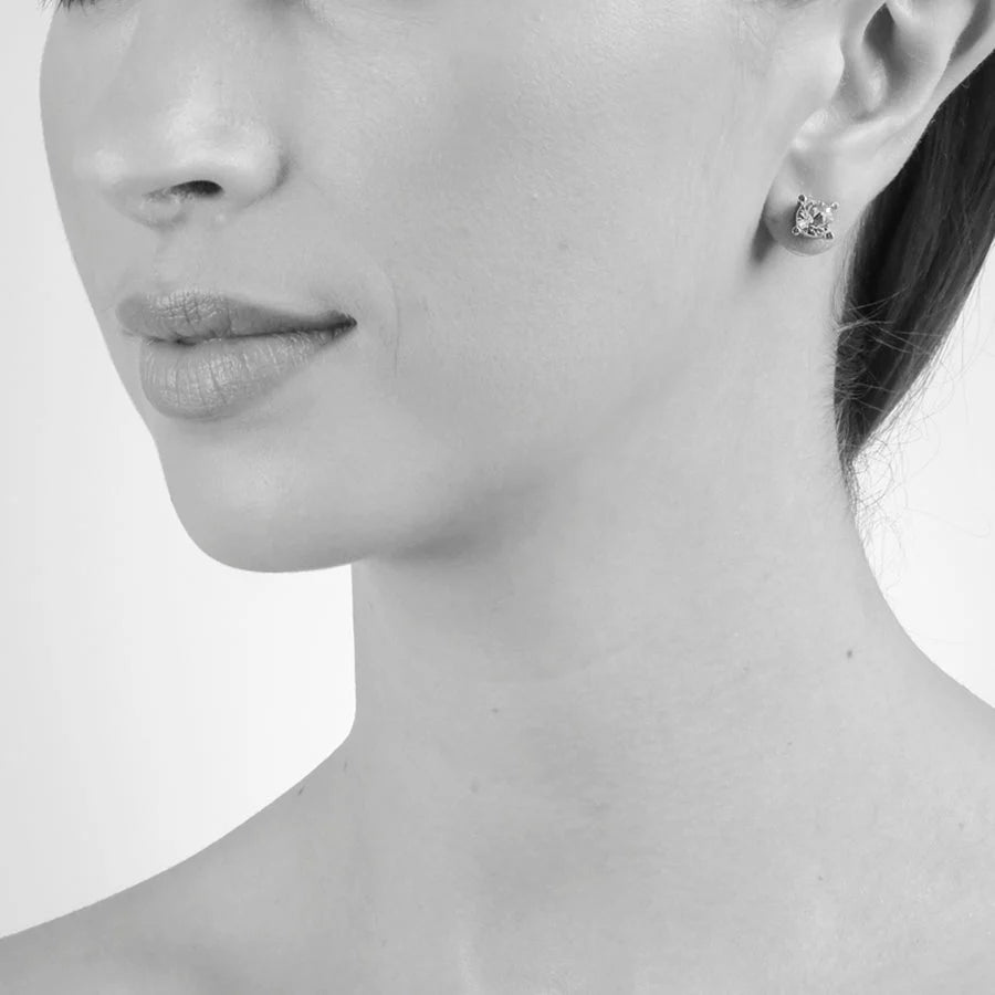 Cachet London Laine 6mm Emerald Silver Earrings