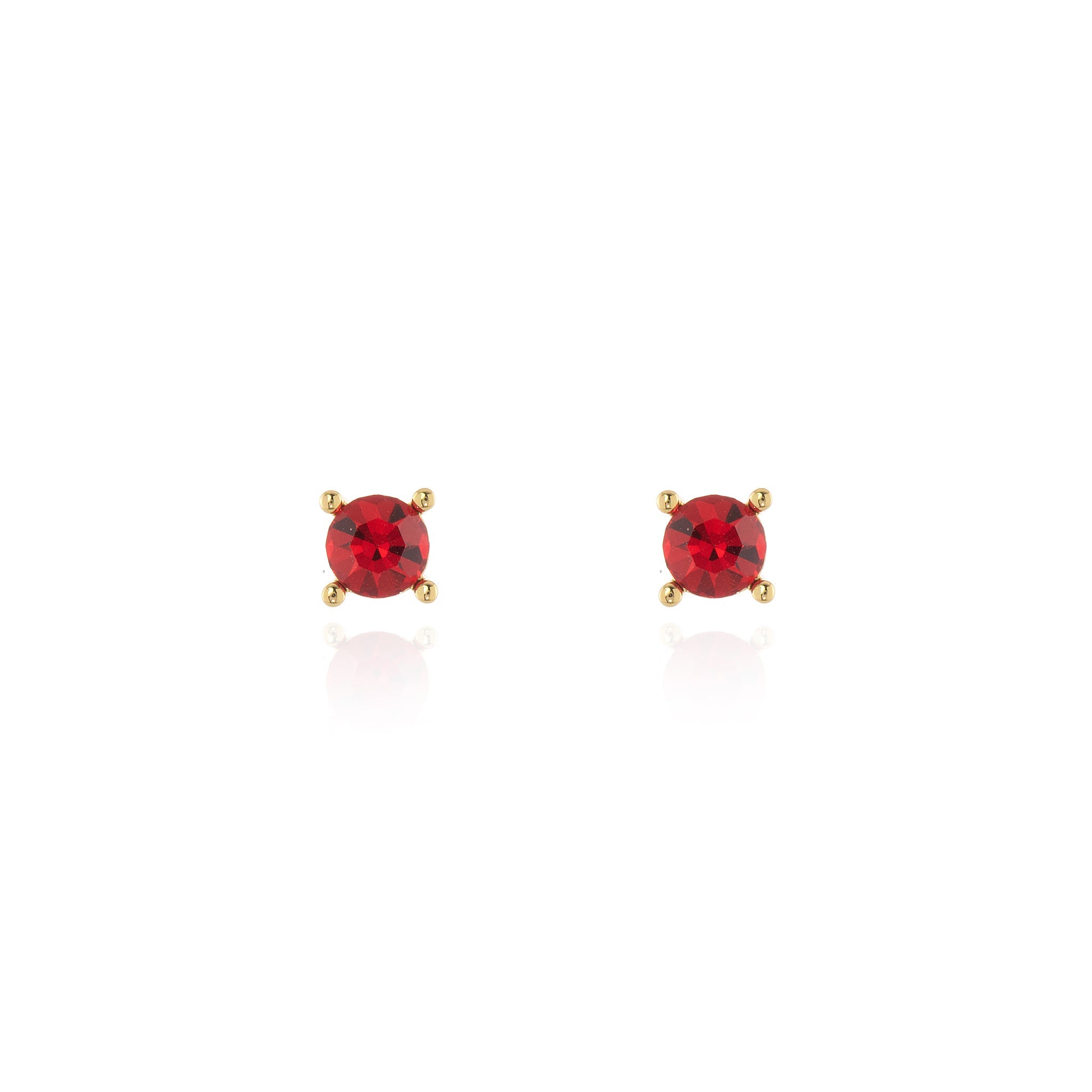 Cachet London Laine 6mm Ruby Gold Earrings