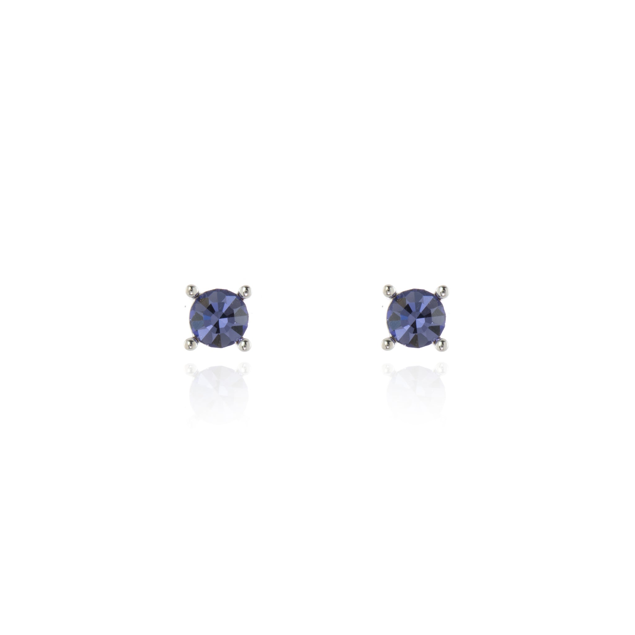 Cachet London Laine 6mm  Tanzanite Silver Earrings
