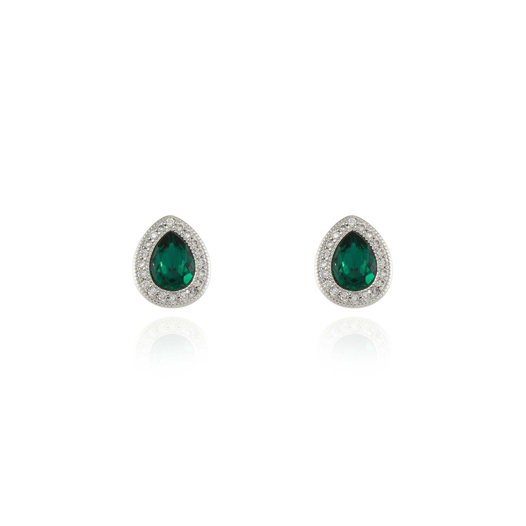Cachet London Talma Silver Emerald Earrings