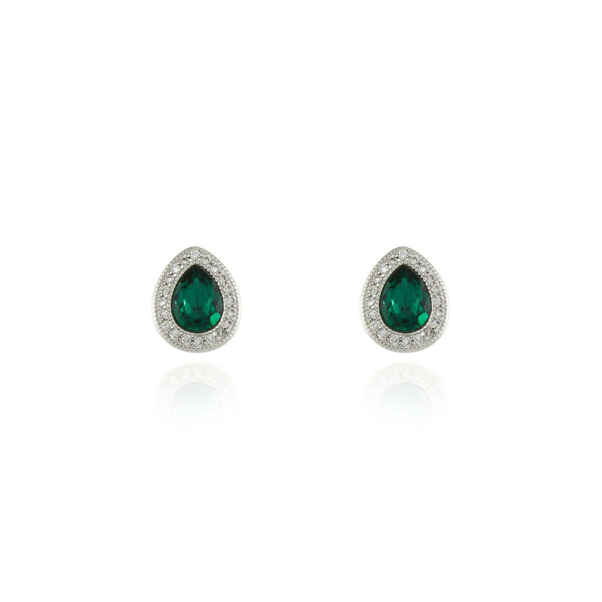 Talma Silver Emerald Earrings