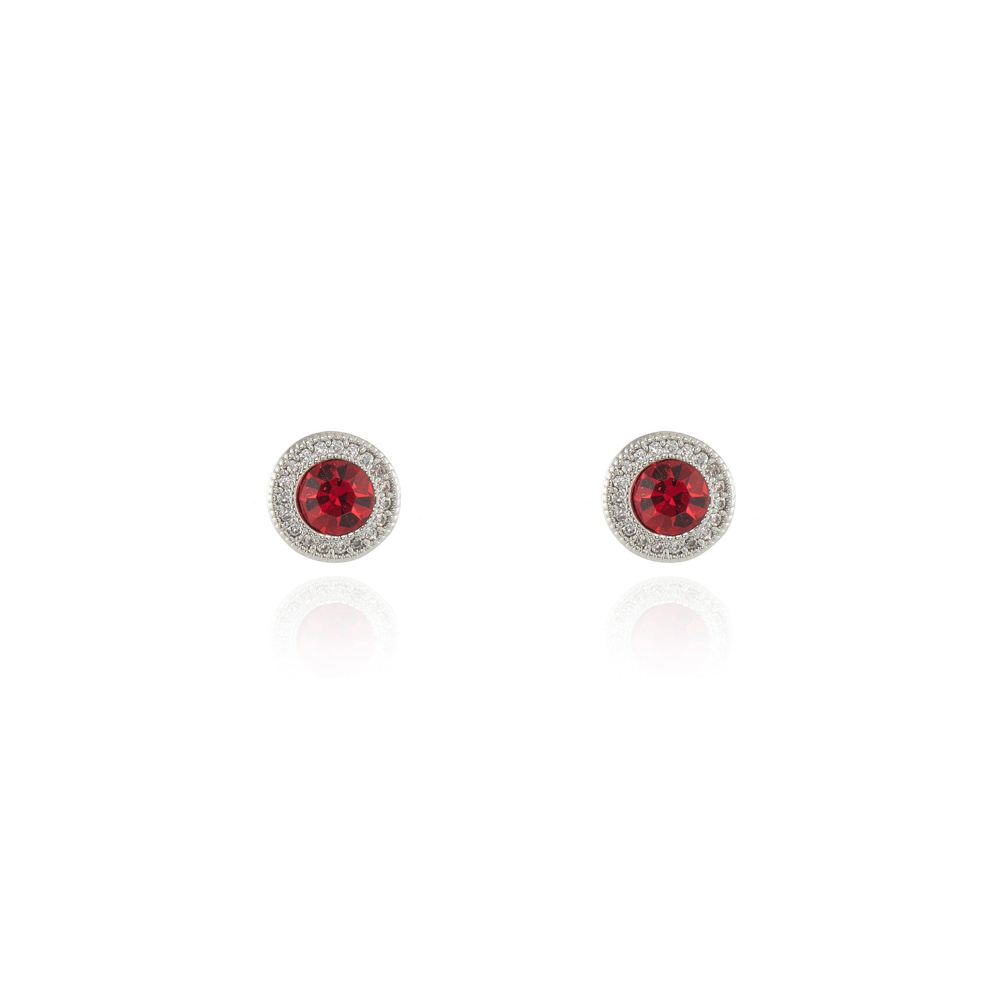Cachet London Chikle Ruby Silver Earrings