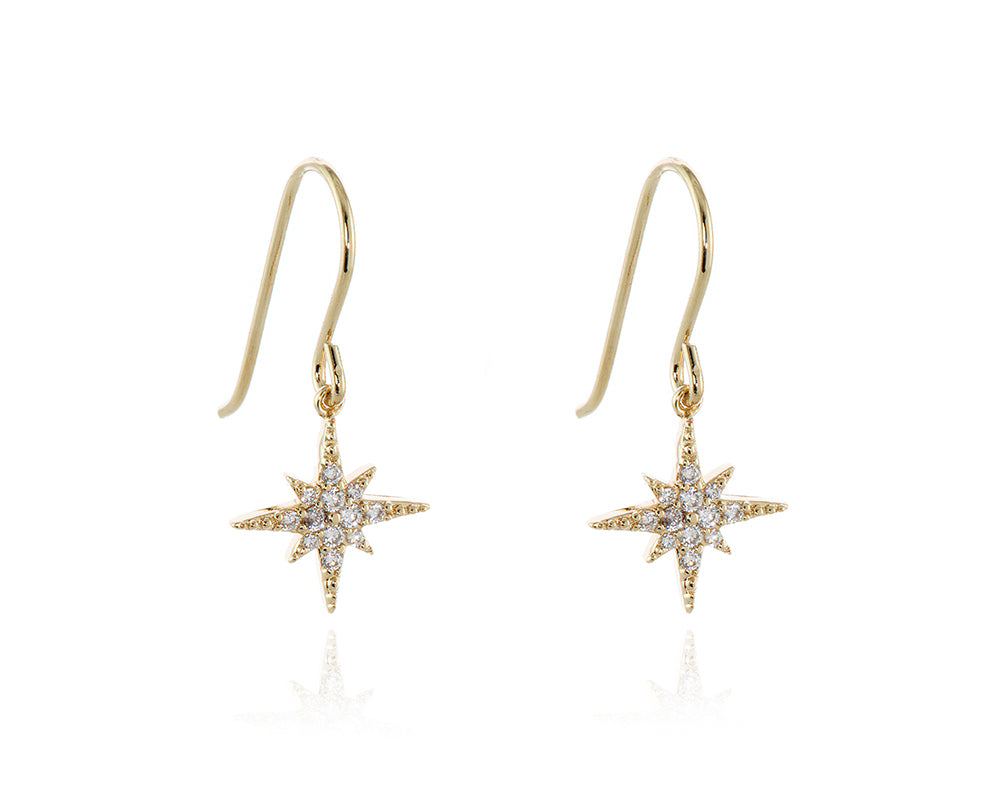 Cachet London North Star Gold French Wire Earrings