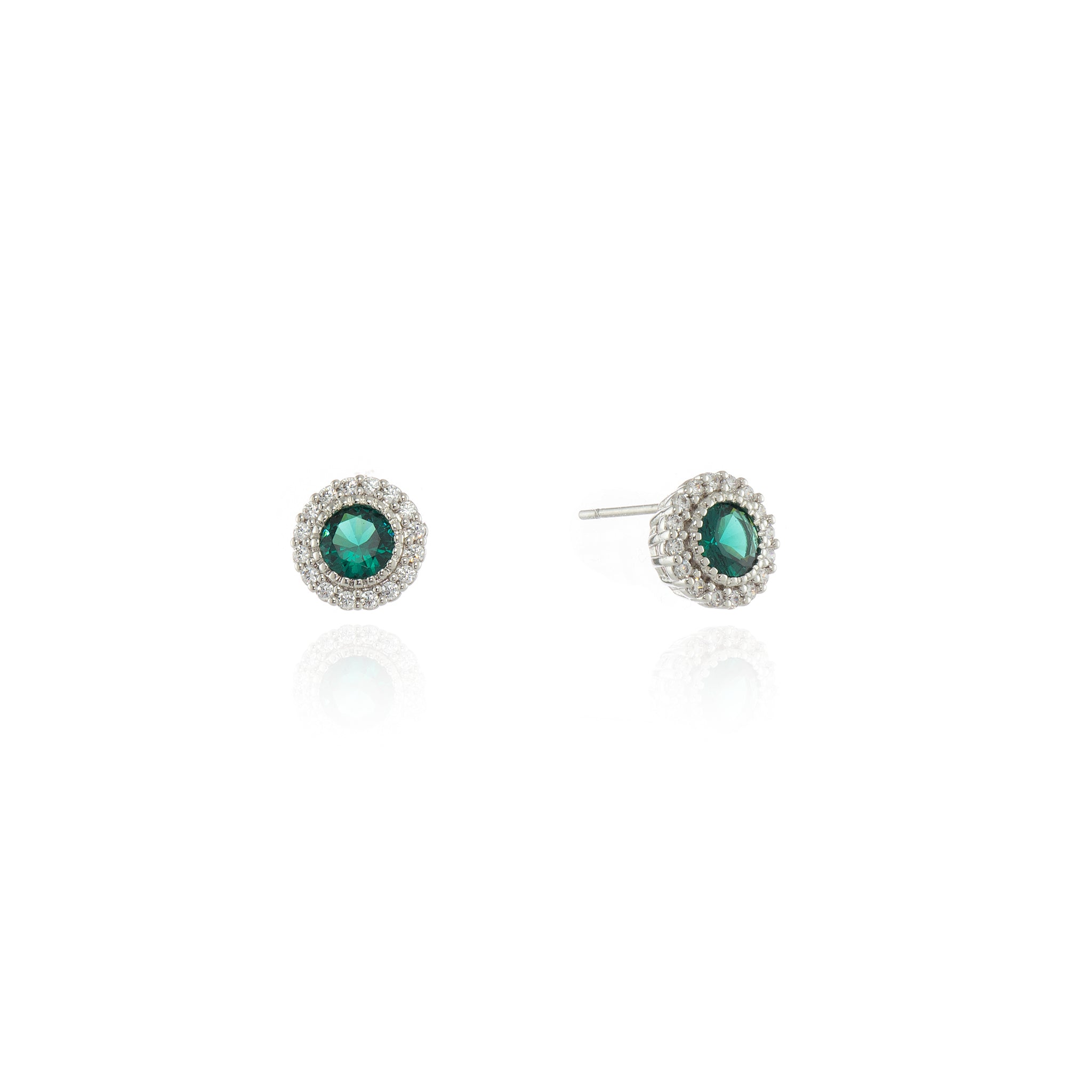 Cachet London Fidelity Silver Emerald Earrings