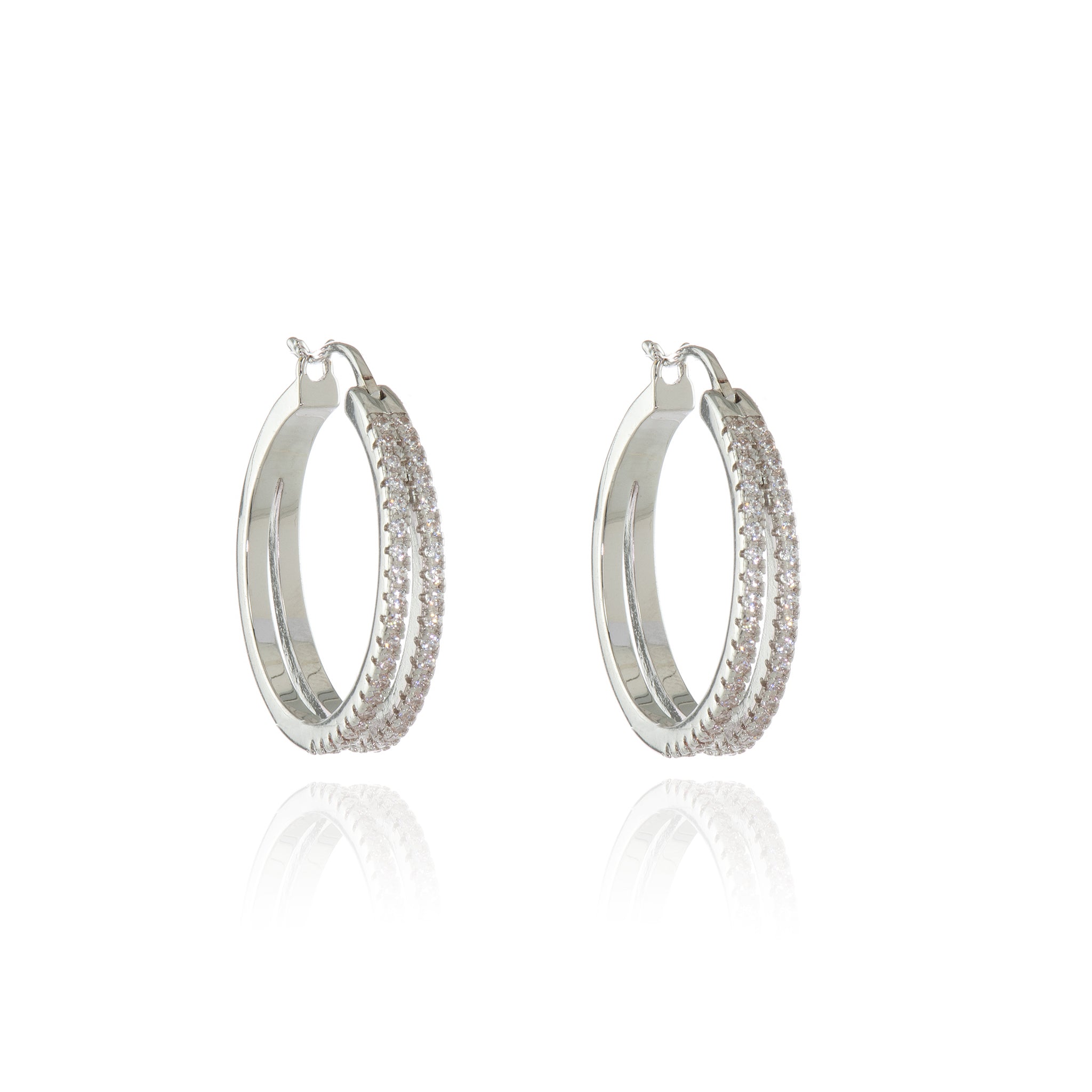 Cachet London Daniela Large 18mm Silver Hoop