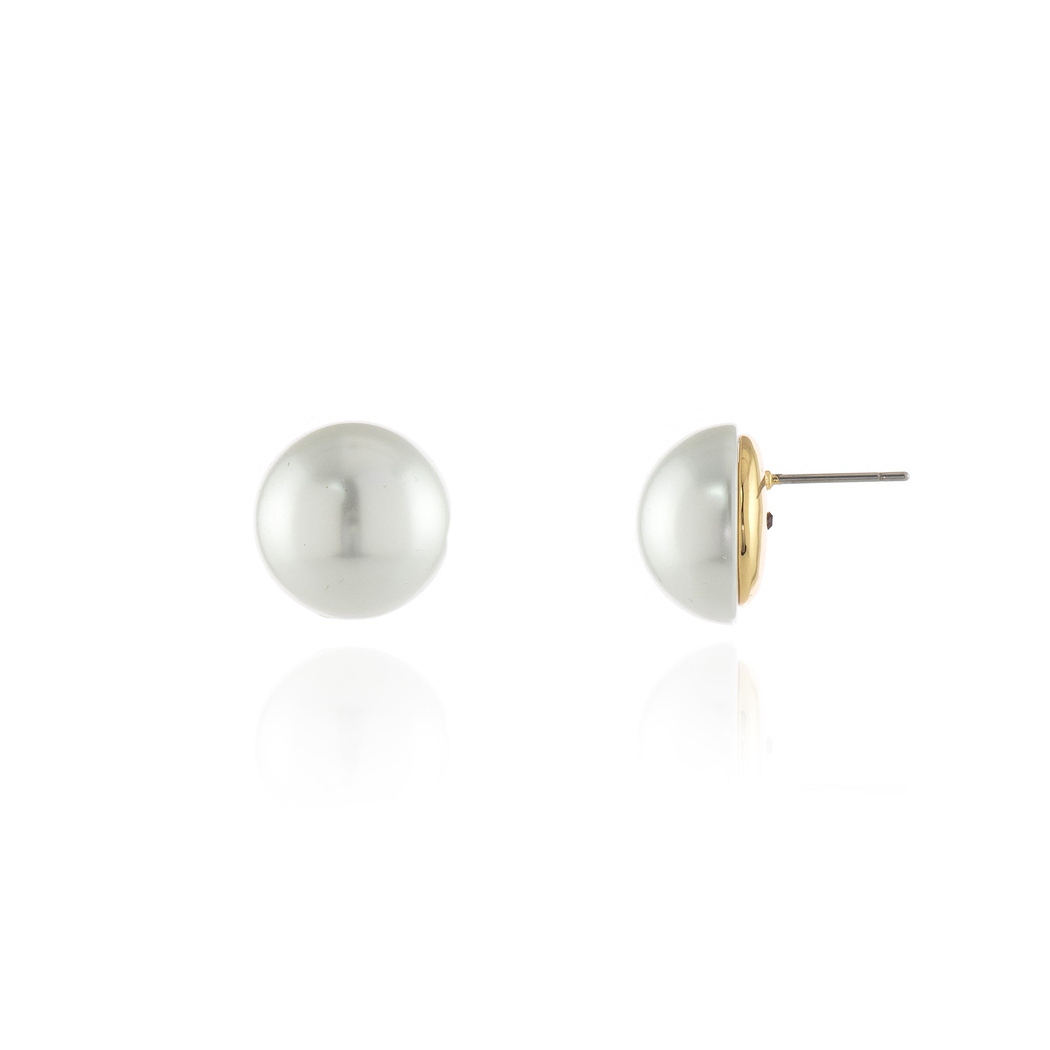 Cachet London Bibi 14mm Pearl Silver Earrings