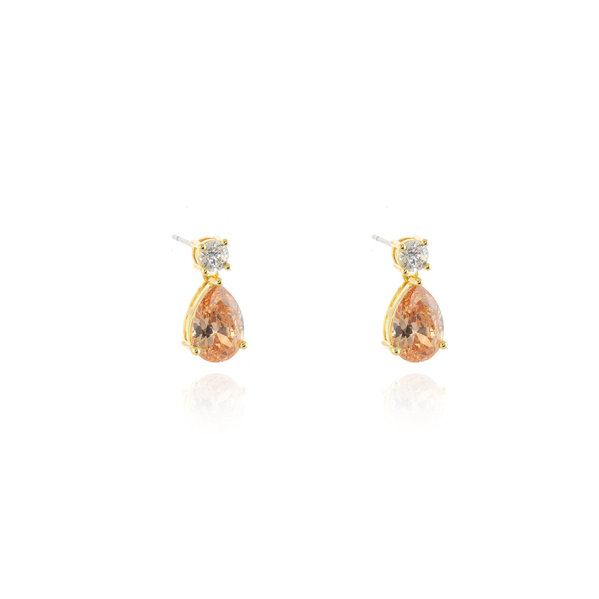 Sheri Gold Champagne Drop Earrings
