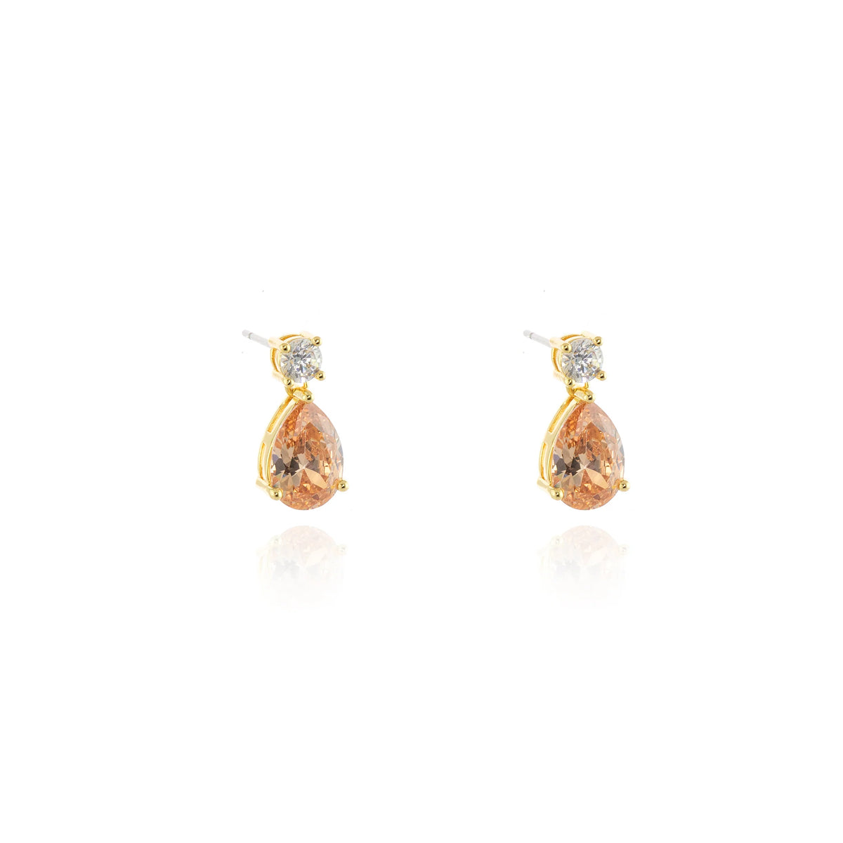 Cachet London Sheri Gold Champagne Drop Earrings