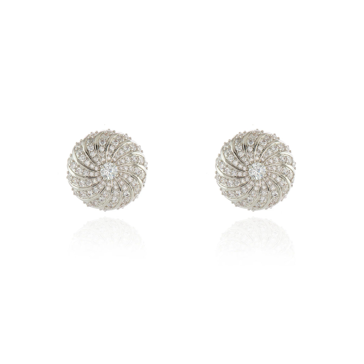 Cachet London Rimon Silver Clip On Earrings