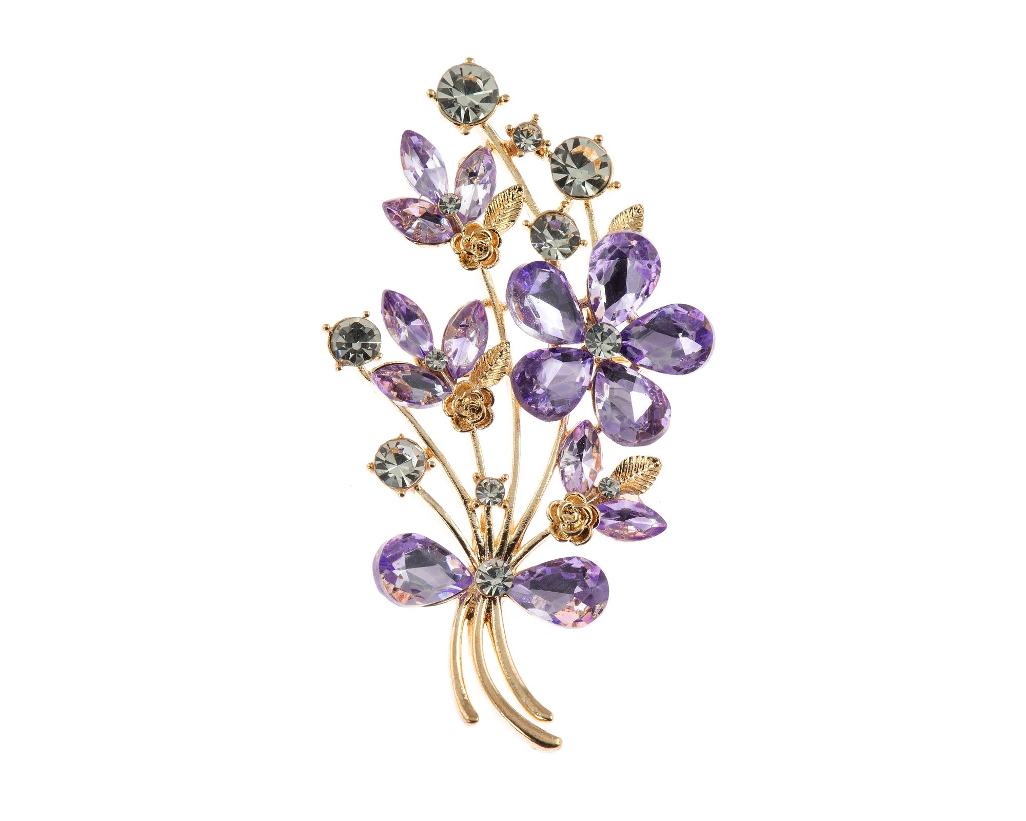 Cachet London Flavia Amethyst Flower brooch