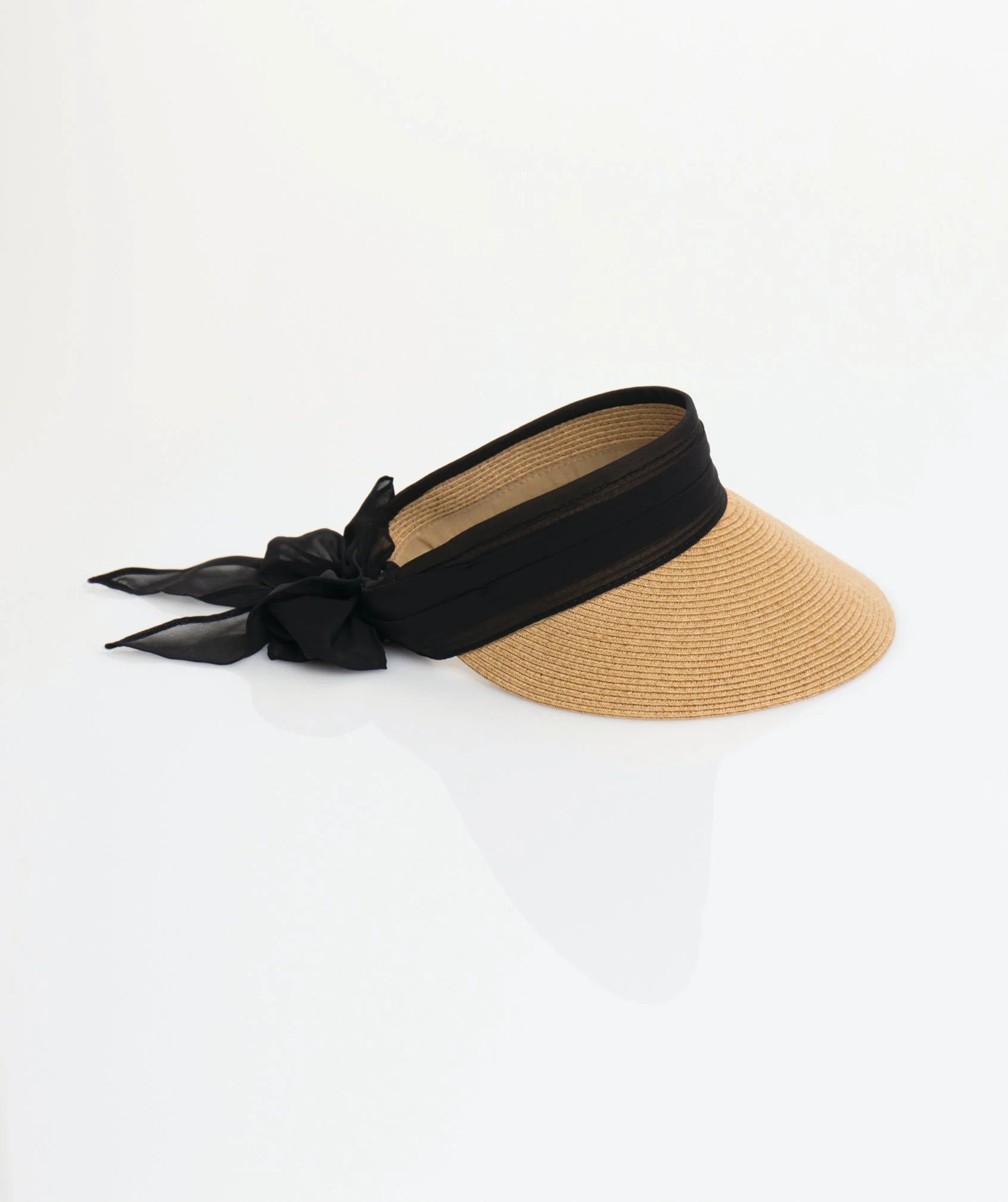 Augusta - Straw Visor with Chiffon Tie