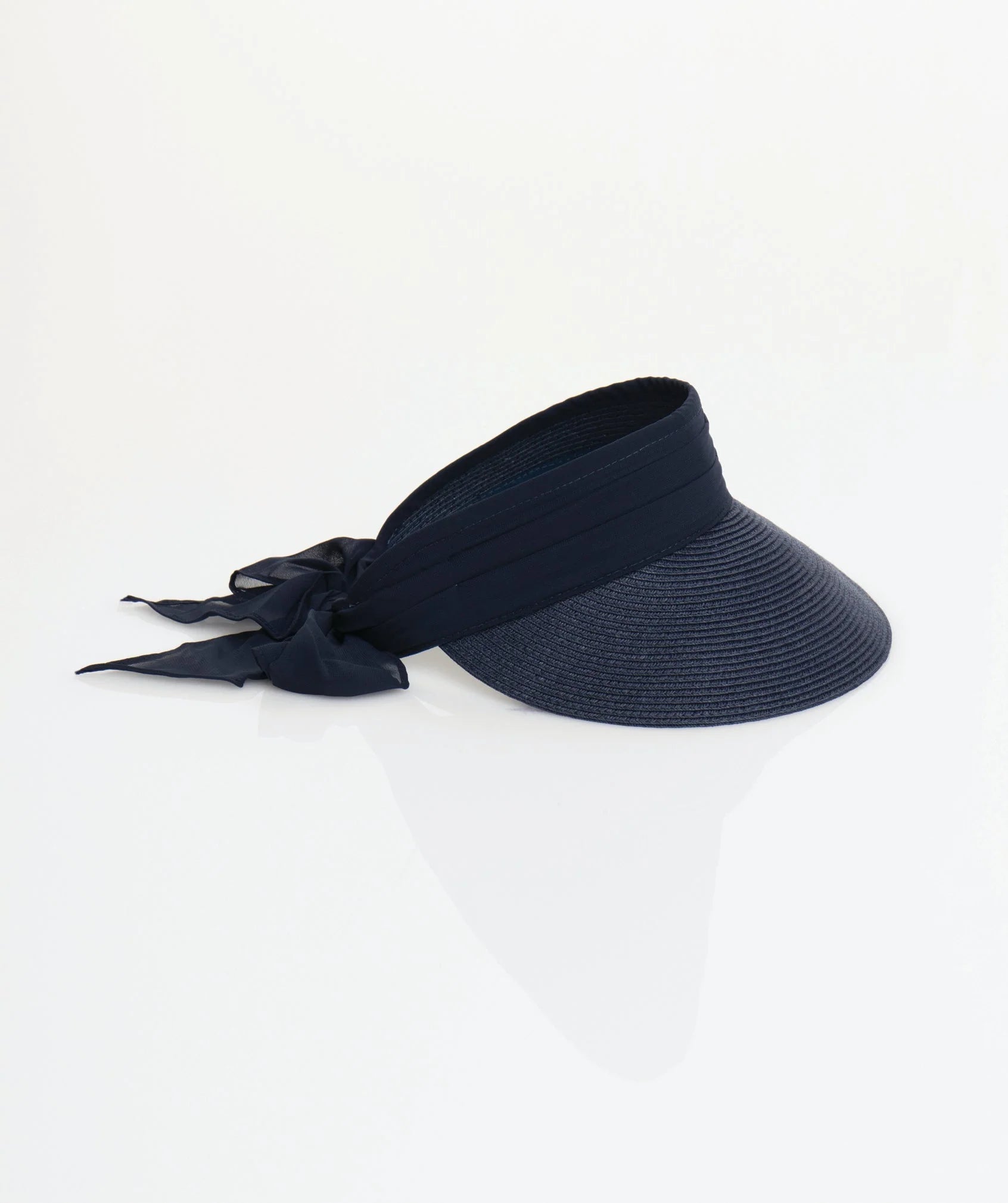 Augusta - Straw Visor with Chiffon Tie