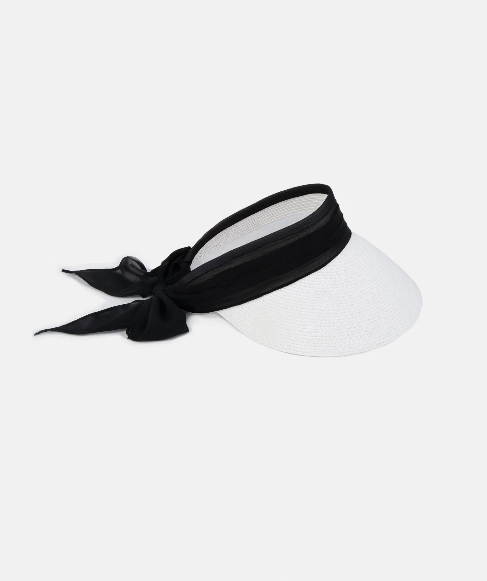 Augusta - Straw Visor with Chiffon Tie