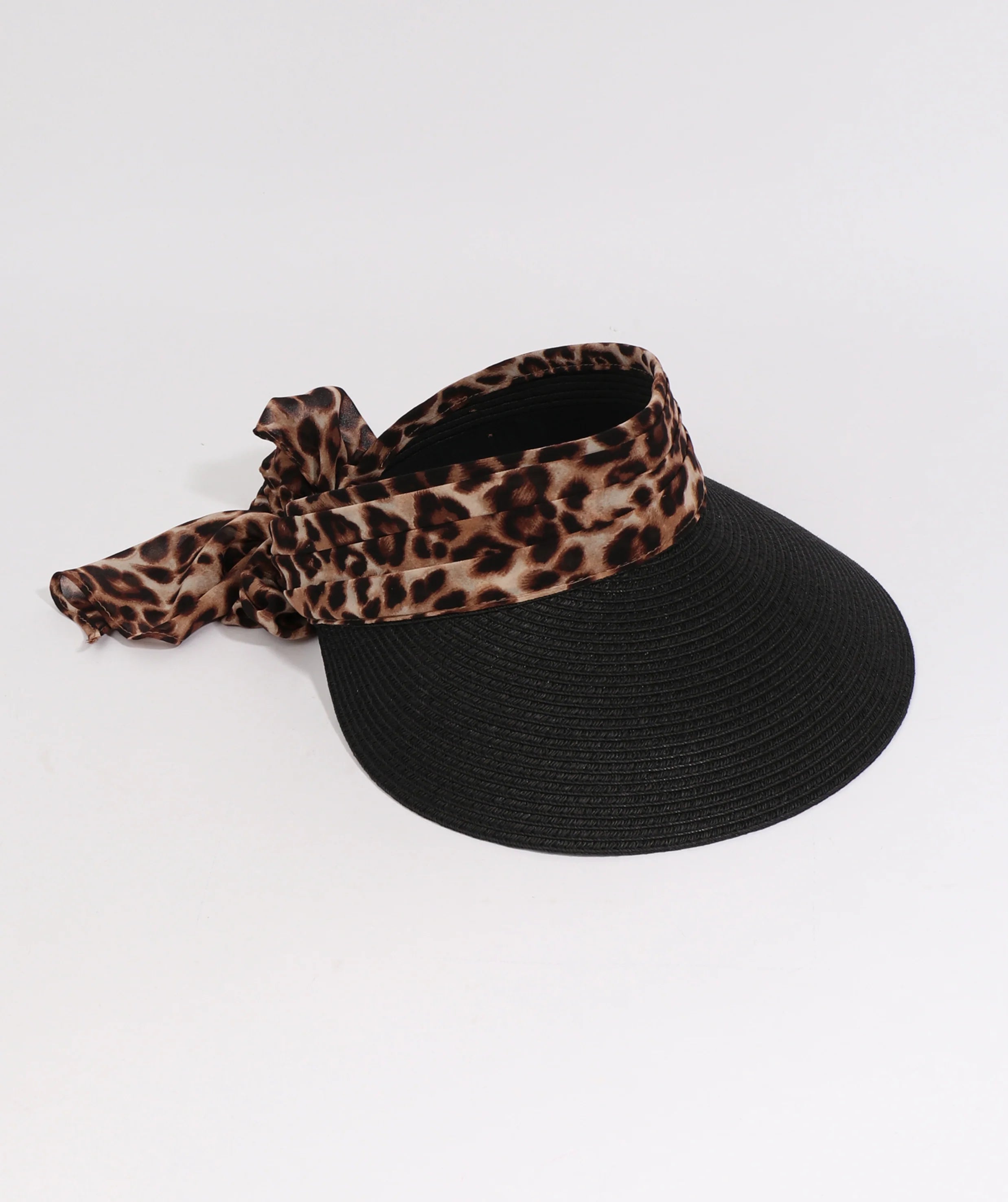Augusta - Straw Visor with Chiffon Tie