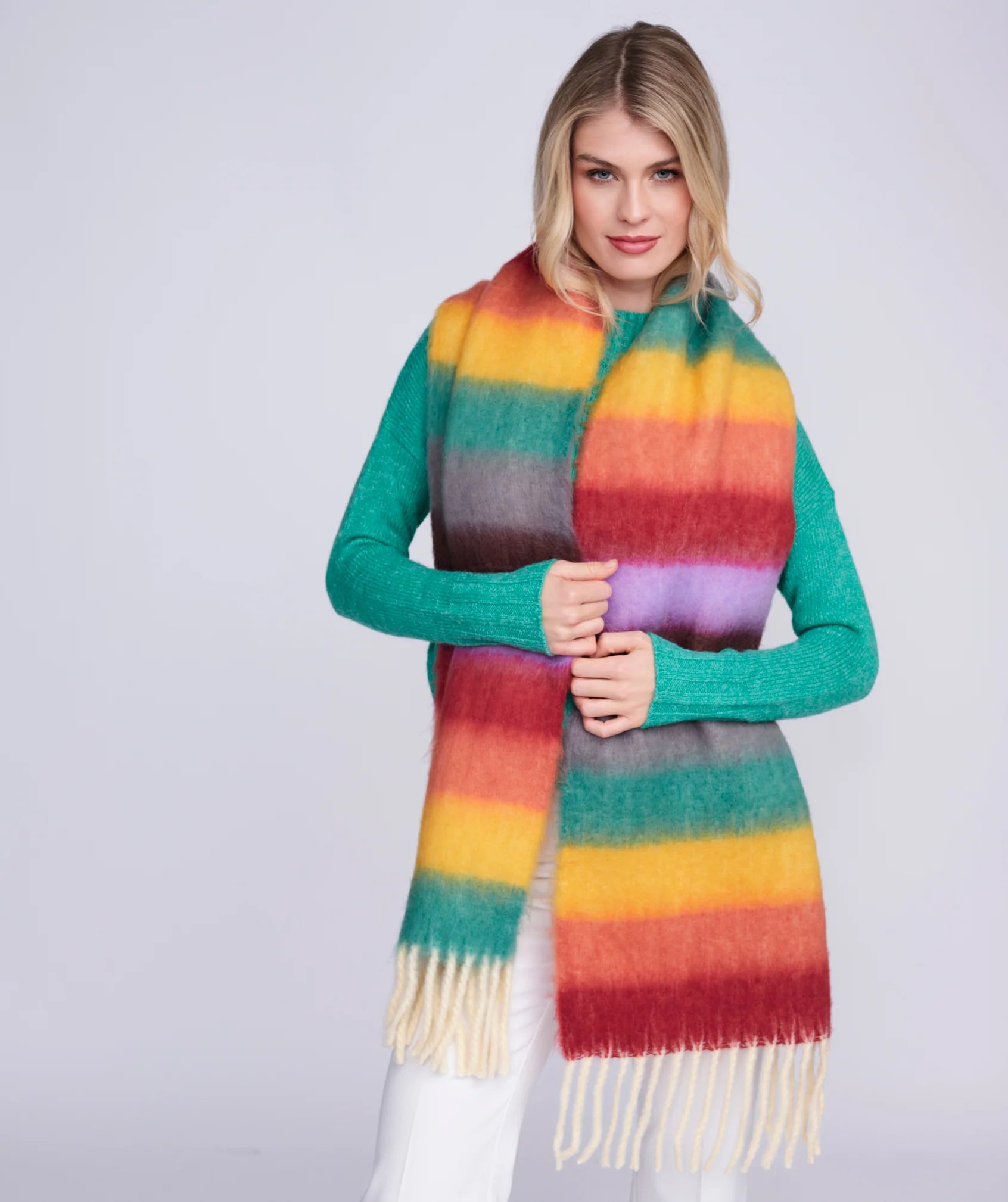 Brushed Woolen Blanket Scarf 