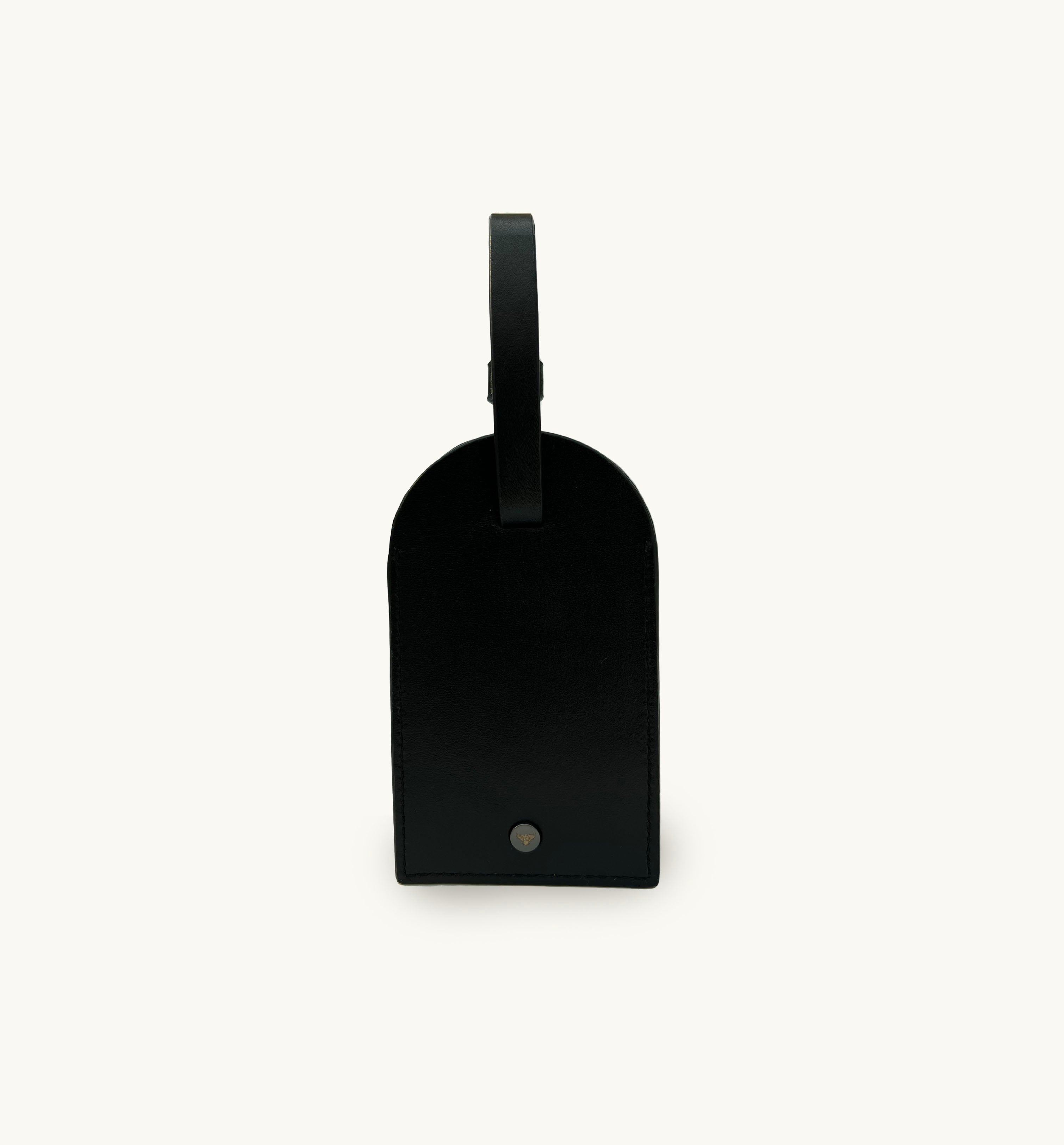 Apatchy London Black Leather Luggage Tag and Orange AirTag Gift Set
