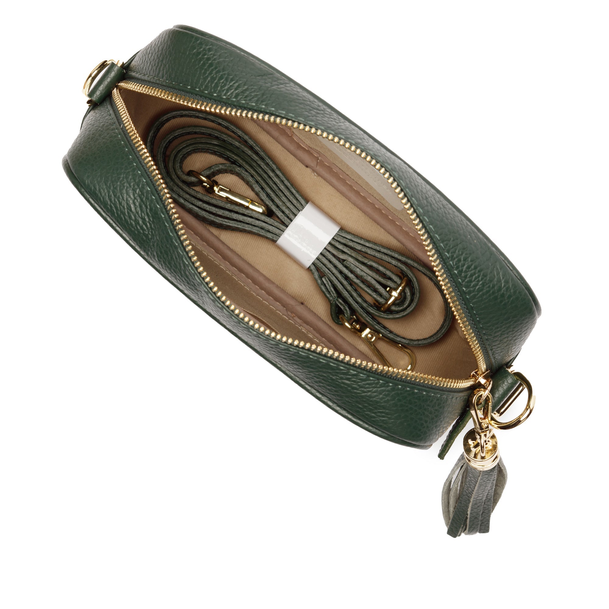 Elie Beaumont Crossbody Tassel Bottle Green