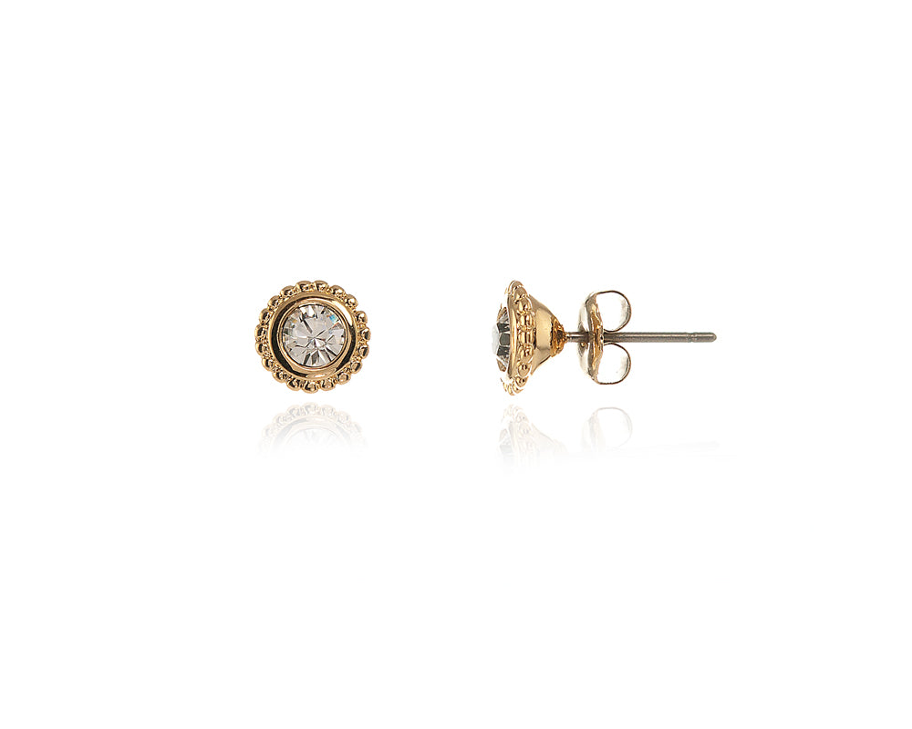 Bree Solitaire Gold Earrings