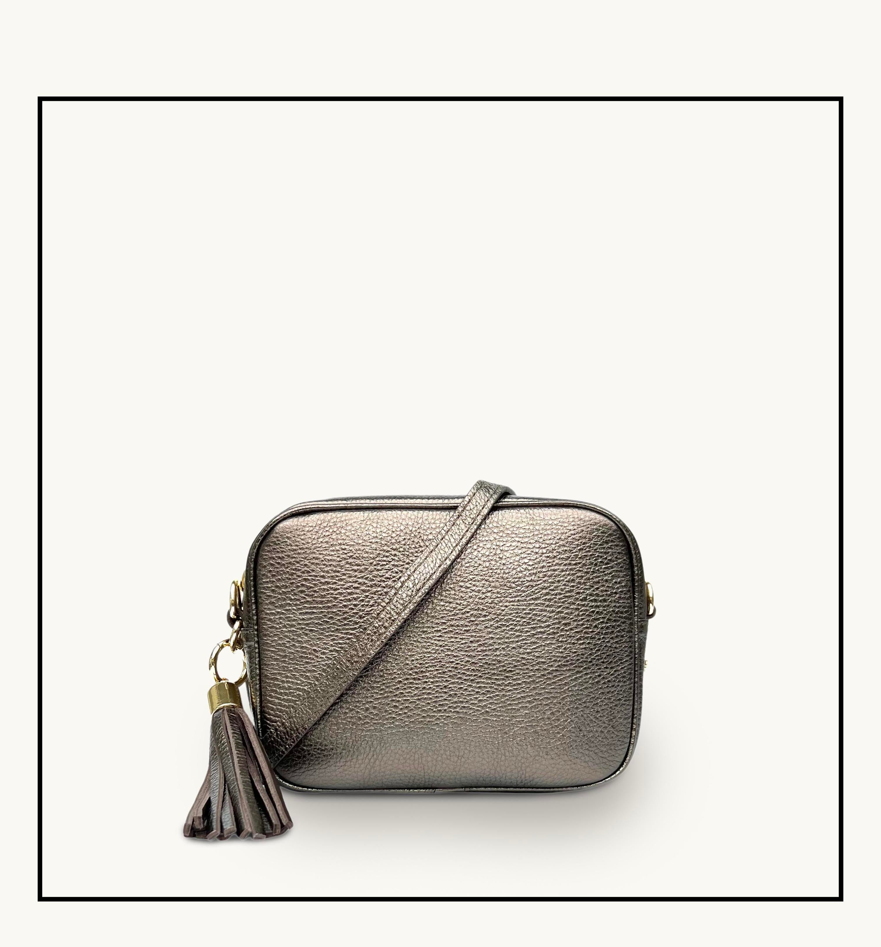 Apatchy London The Tassel Bronze Leather Crossbody Bag