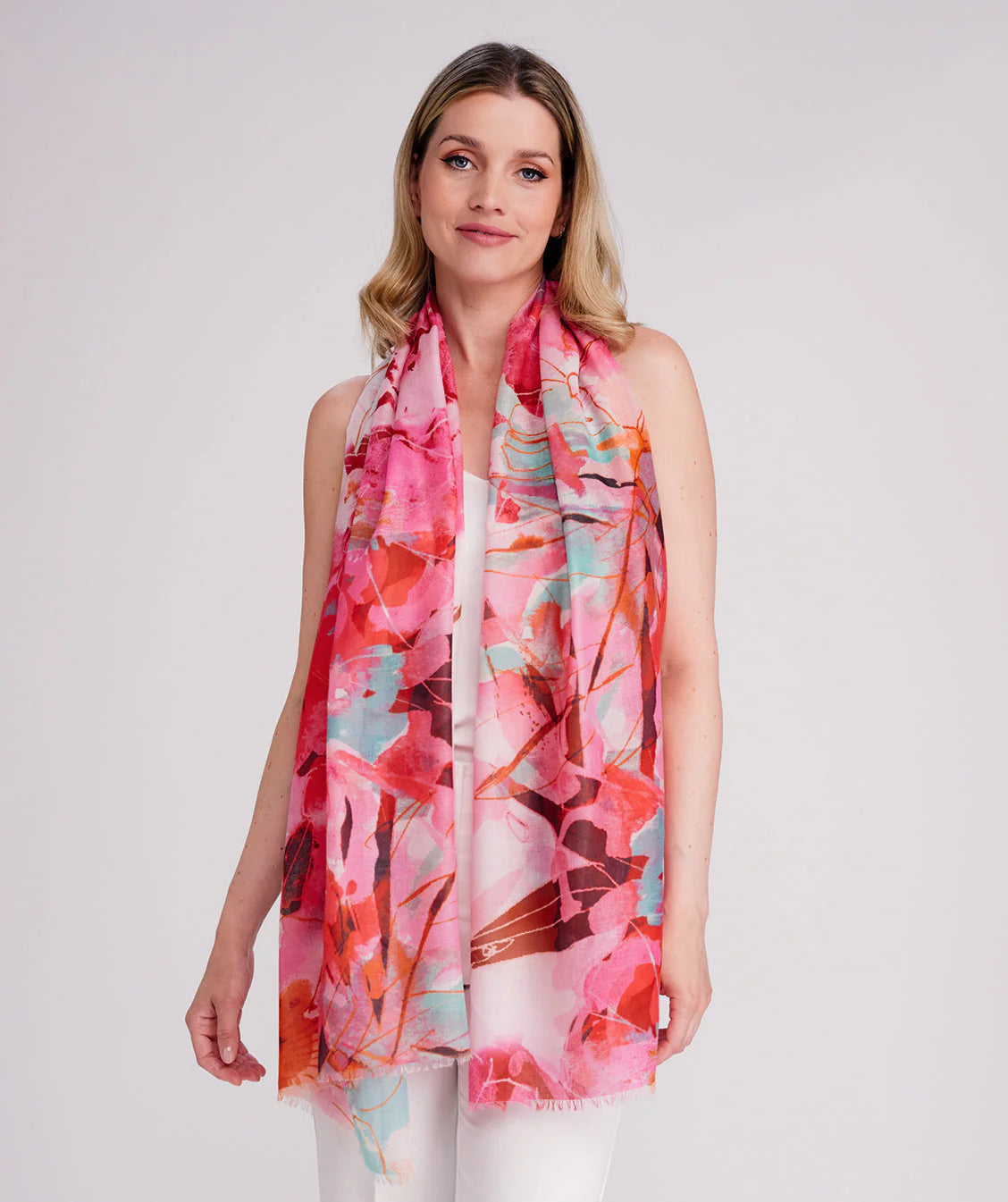 Carla - Abstract Floral Print Scarf