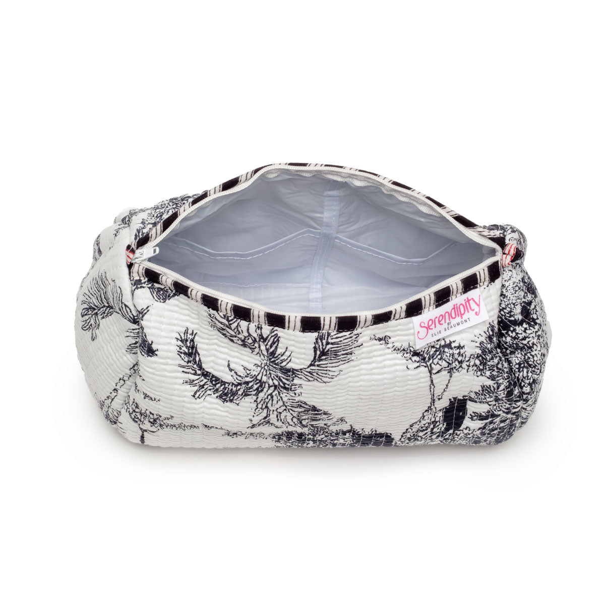 Elie Beaumont Serendipity Cotton Cosmetic Bag Set - Black / White Crane