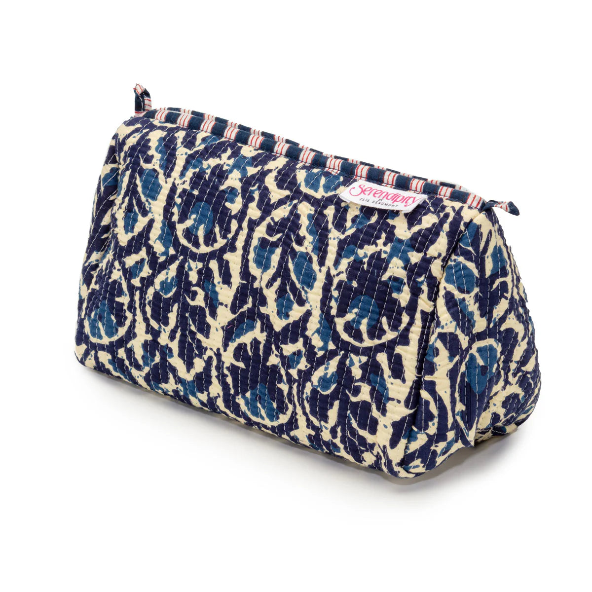 Elie Beaumont Serendipity Cotton Cosmetic Bag Set - Indigo Ikat