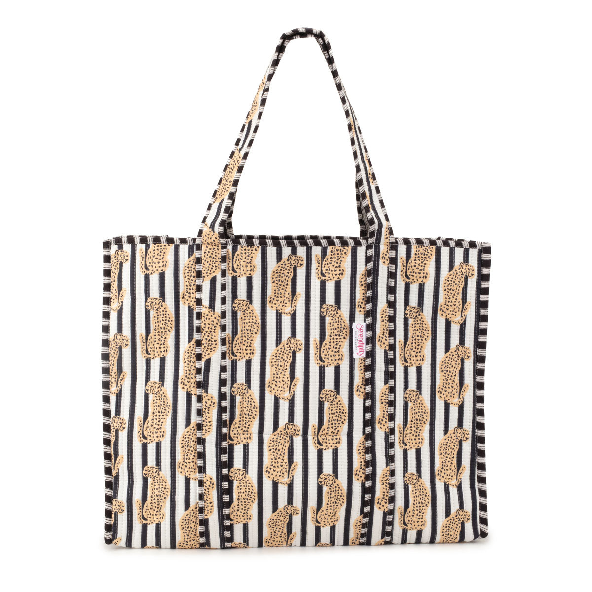 Elie Beaumont Serendipity Cotton Quilted Tote - Leopard