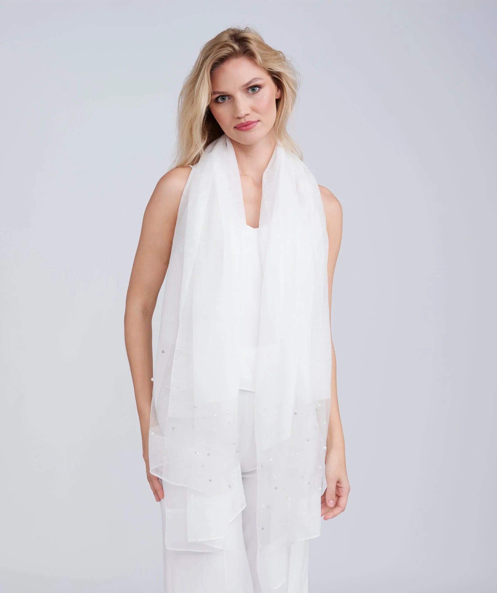 Cristine - Pearl Embellished Occasion Scarf