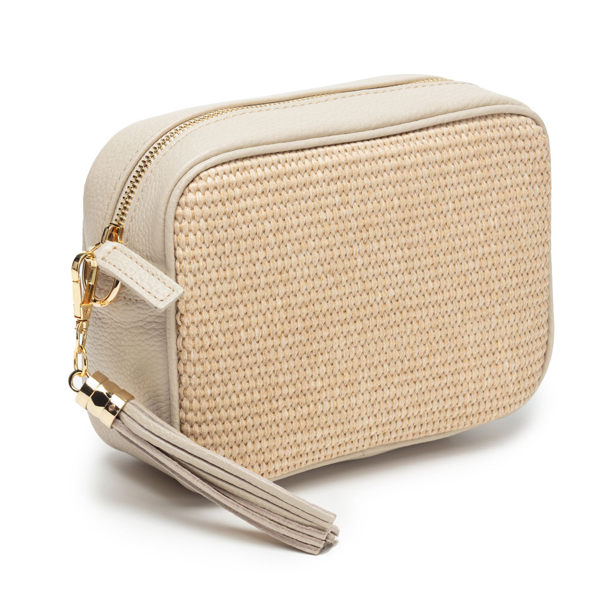 Elie Beaumont Raffia Crossbody Stone