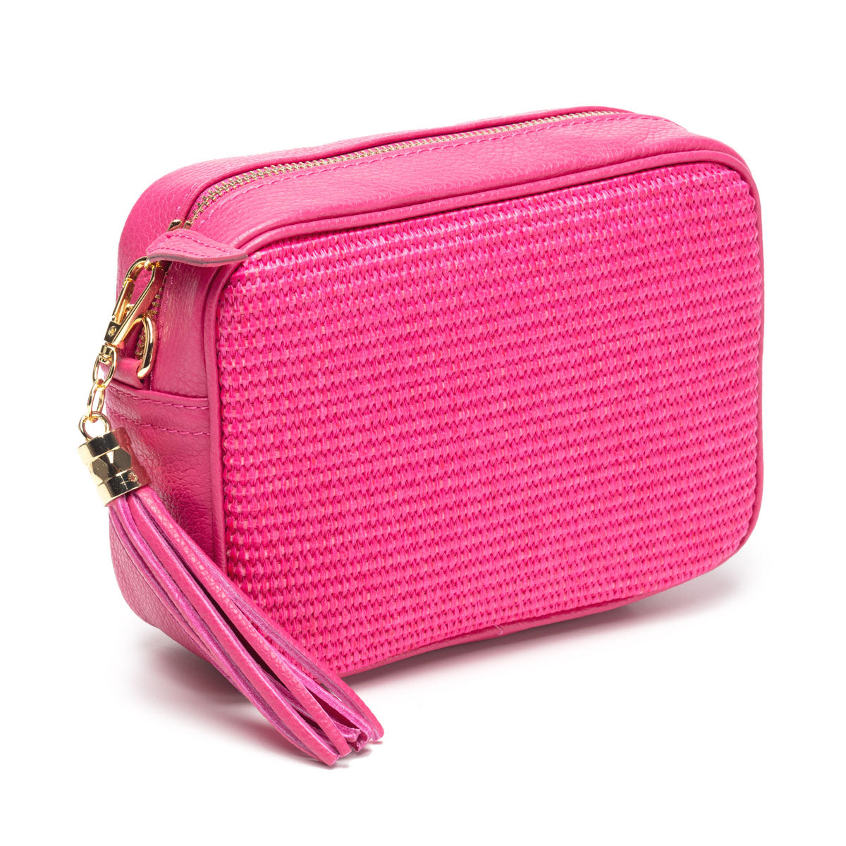 Elie Beaumont Raffia Crossbody Cerise