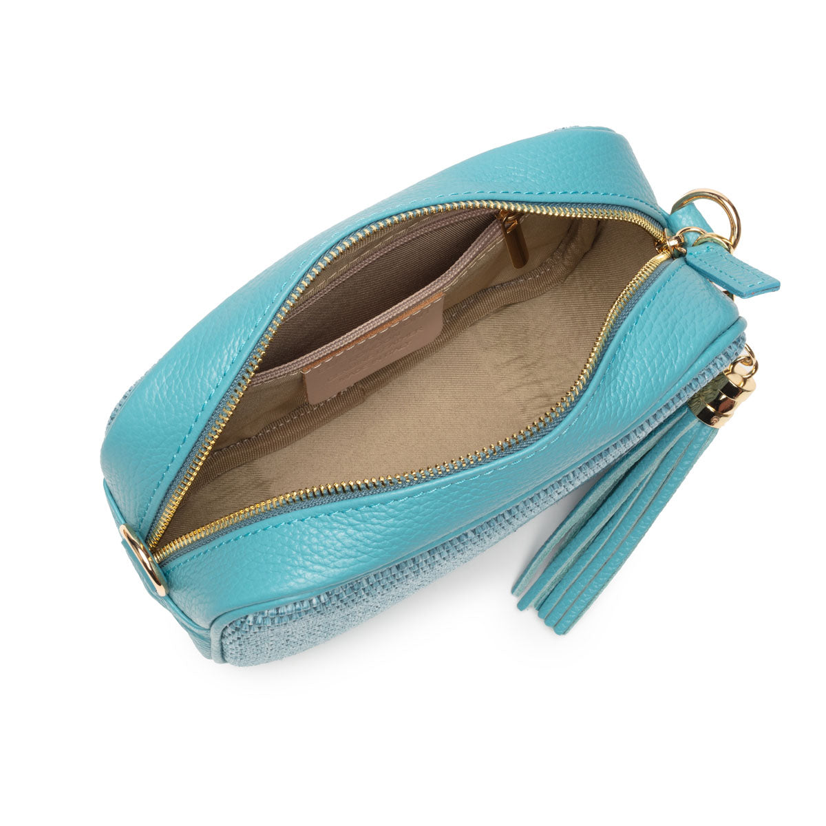 Elie Beaumont Raffia Crossbody Aqua