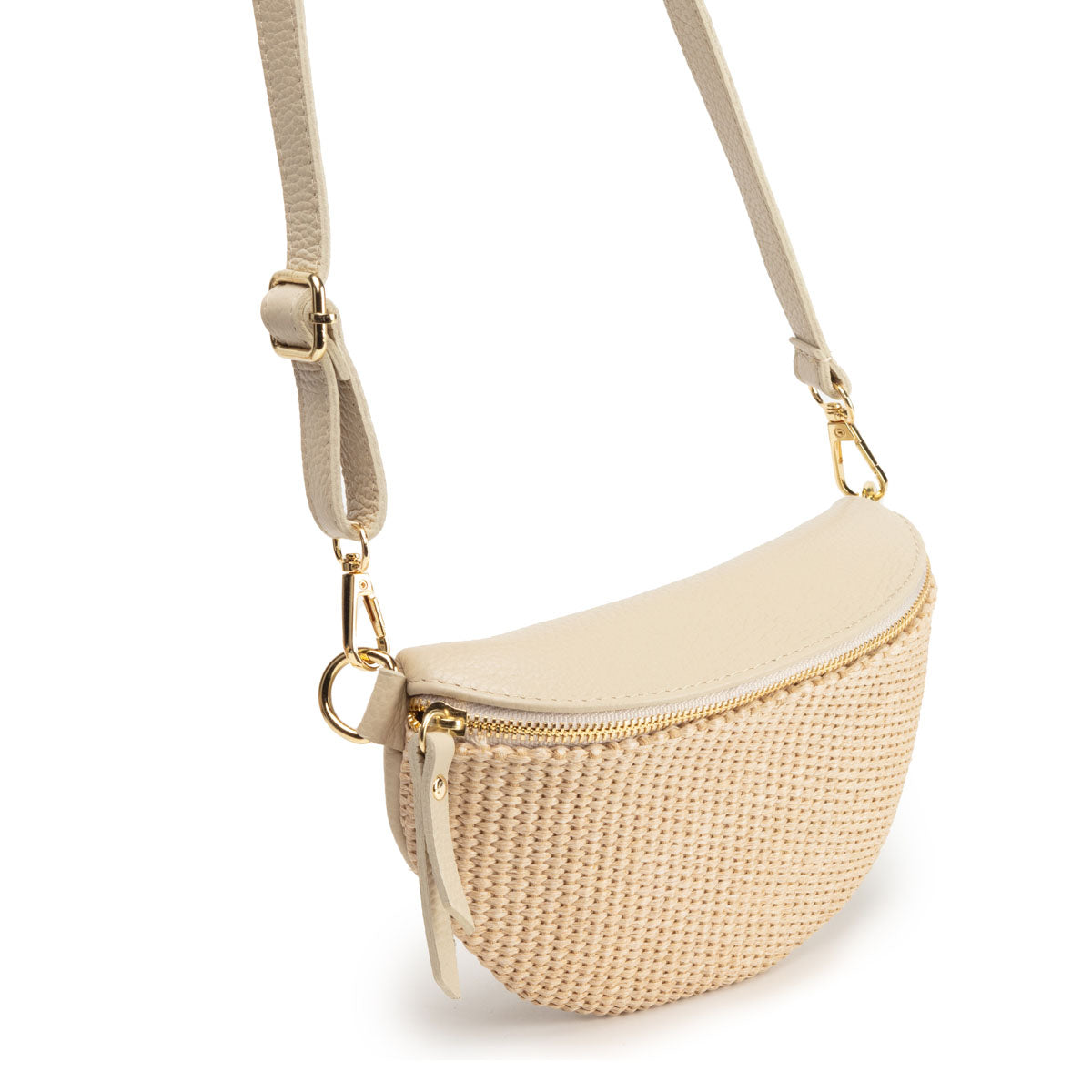 Elie Beaumont Raffia Sling Bag Stone