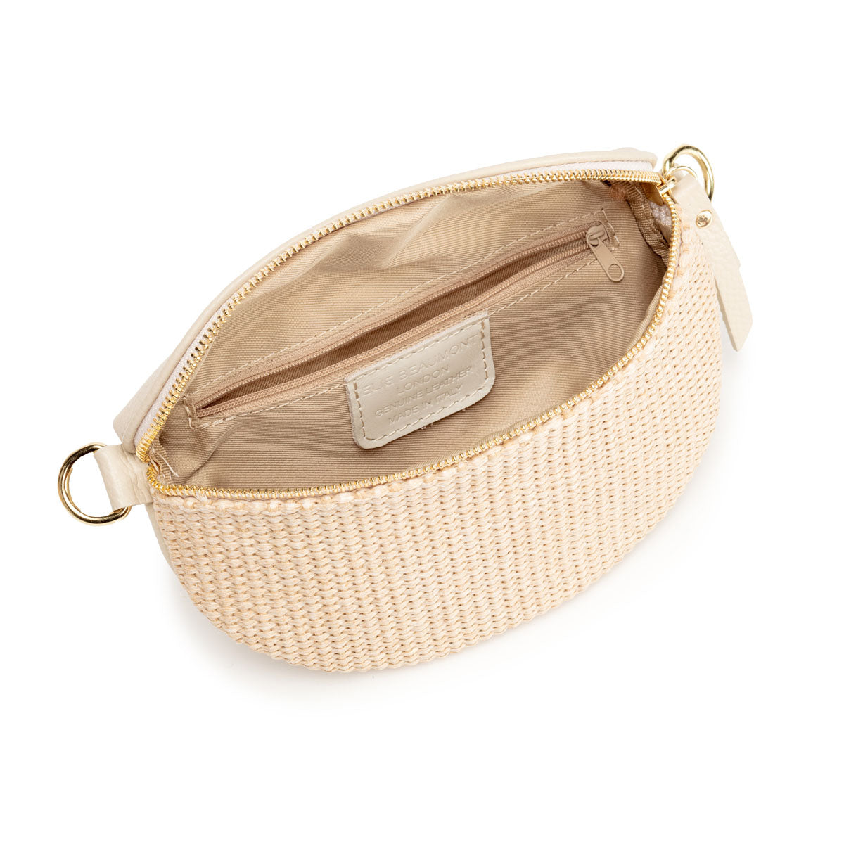 Elie Beaumont Raffia Sling Bag Stone