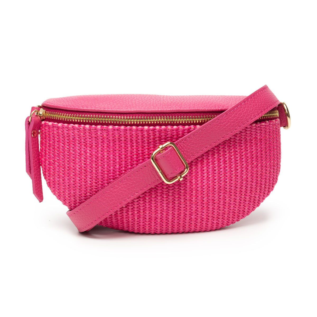 Elie Beaumont Raffia Sling Bag Cerise