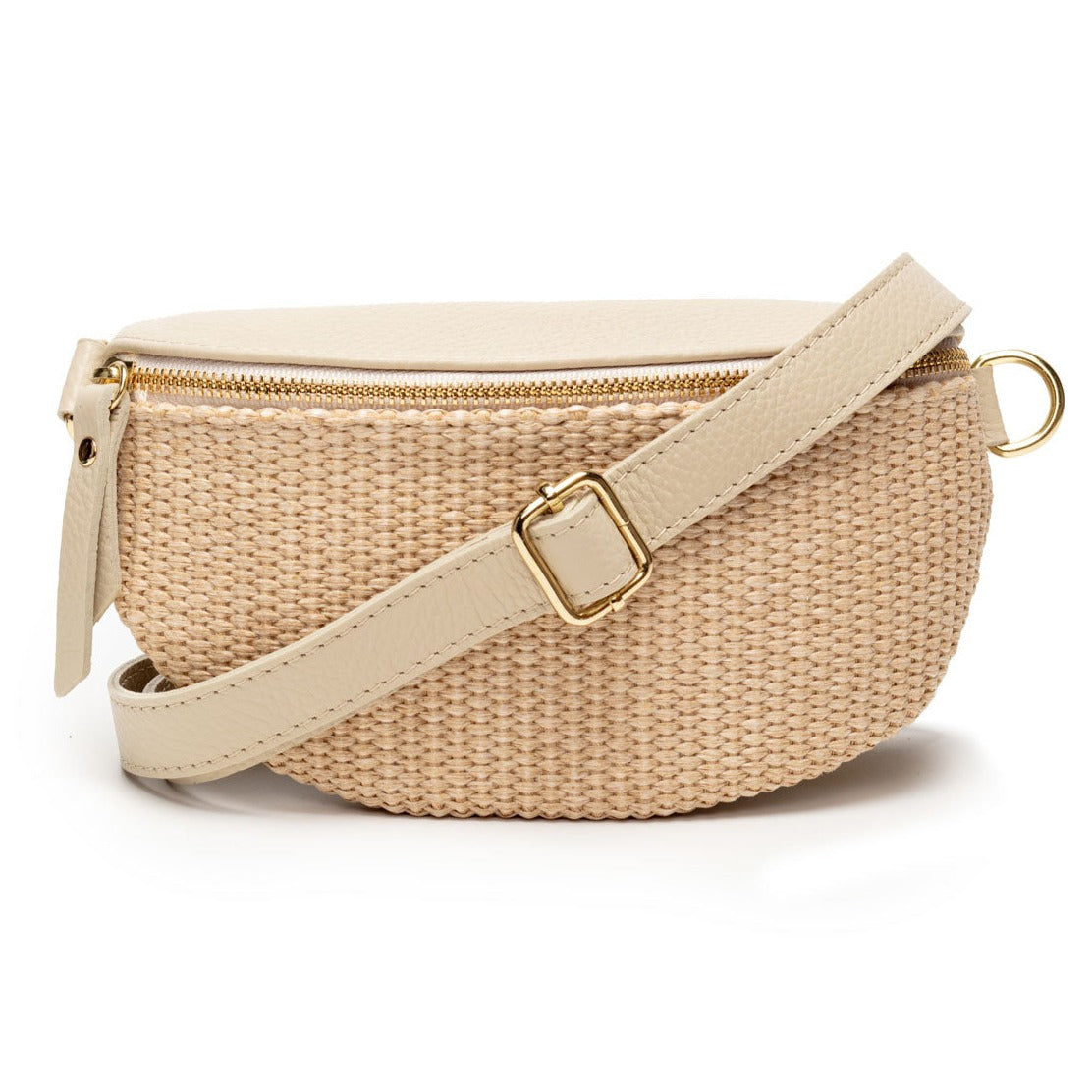 Elie Beaumont Raffia Sling Bag Stone