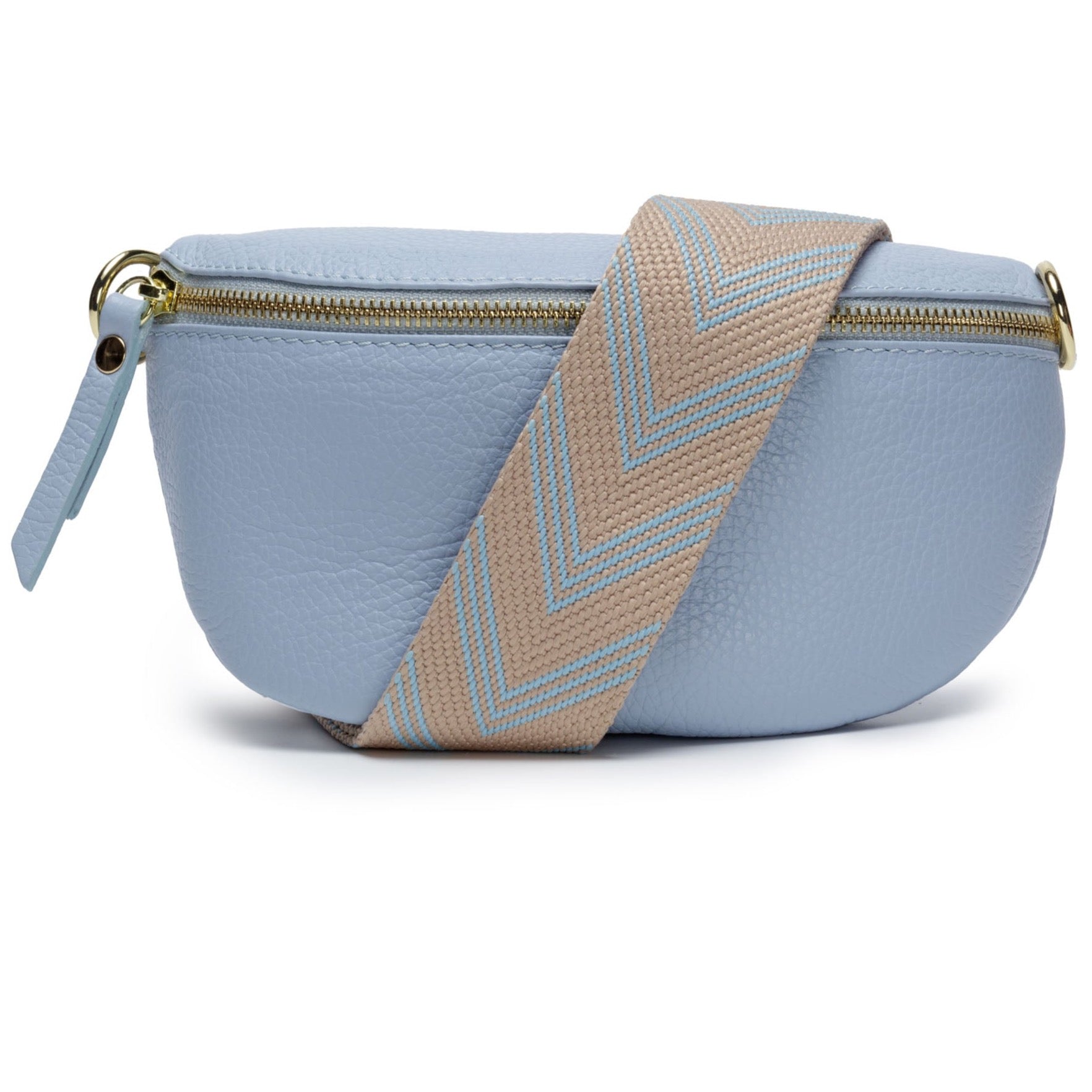 Elie Beaumont Sling Bag - Powder Blue (Sky Blue Chevron Strap)