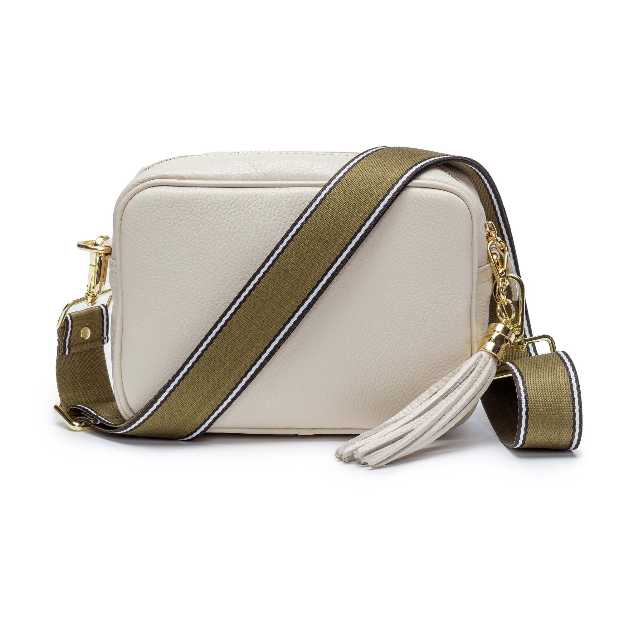 Elie Beaumont Crossbody strap - Olive Stripe