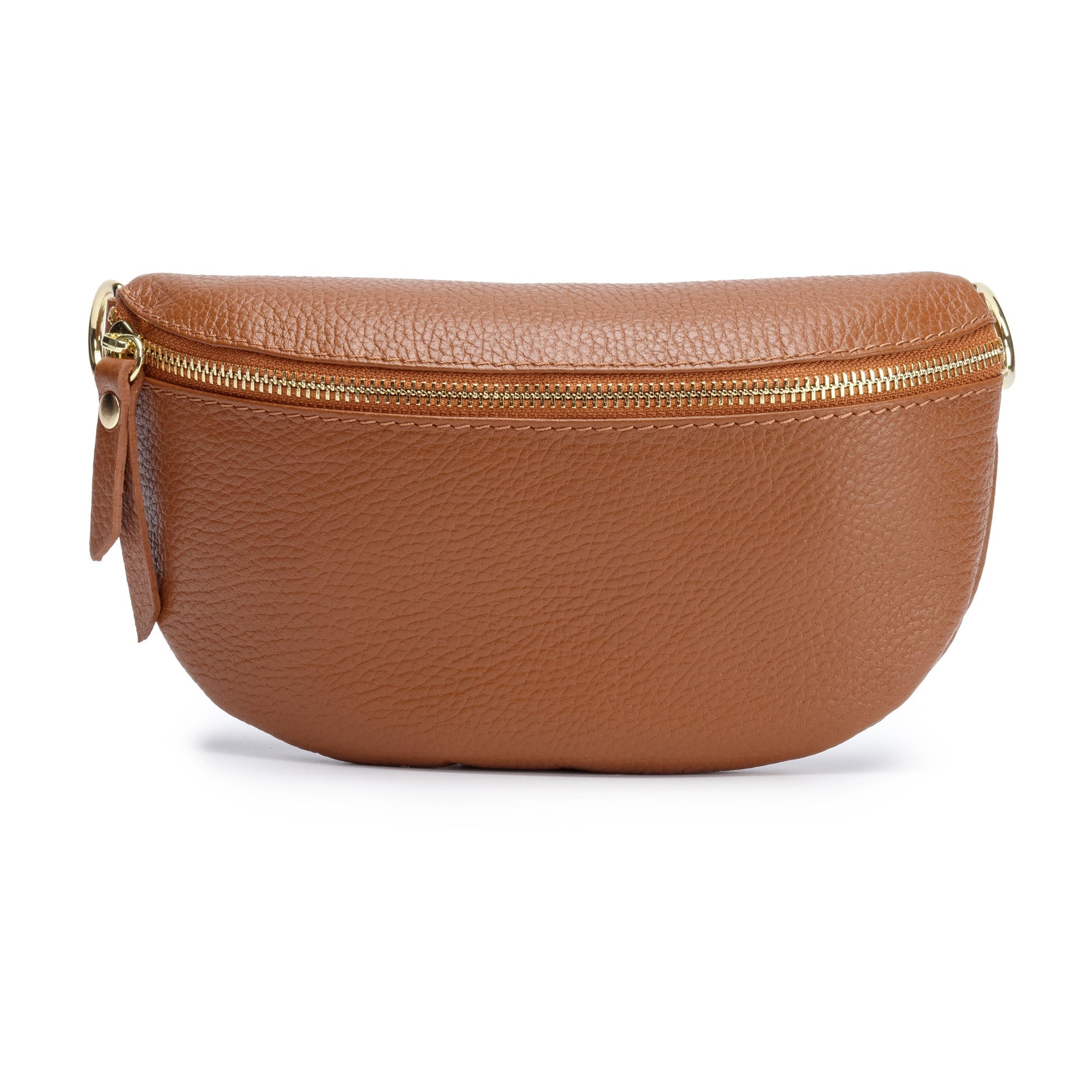 Elie Beaumont Sling Bag - Tan with Navy Copper Strap