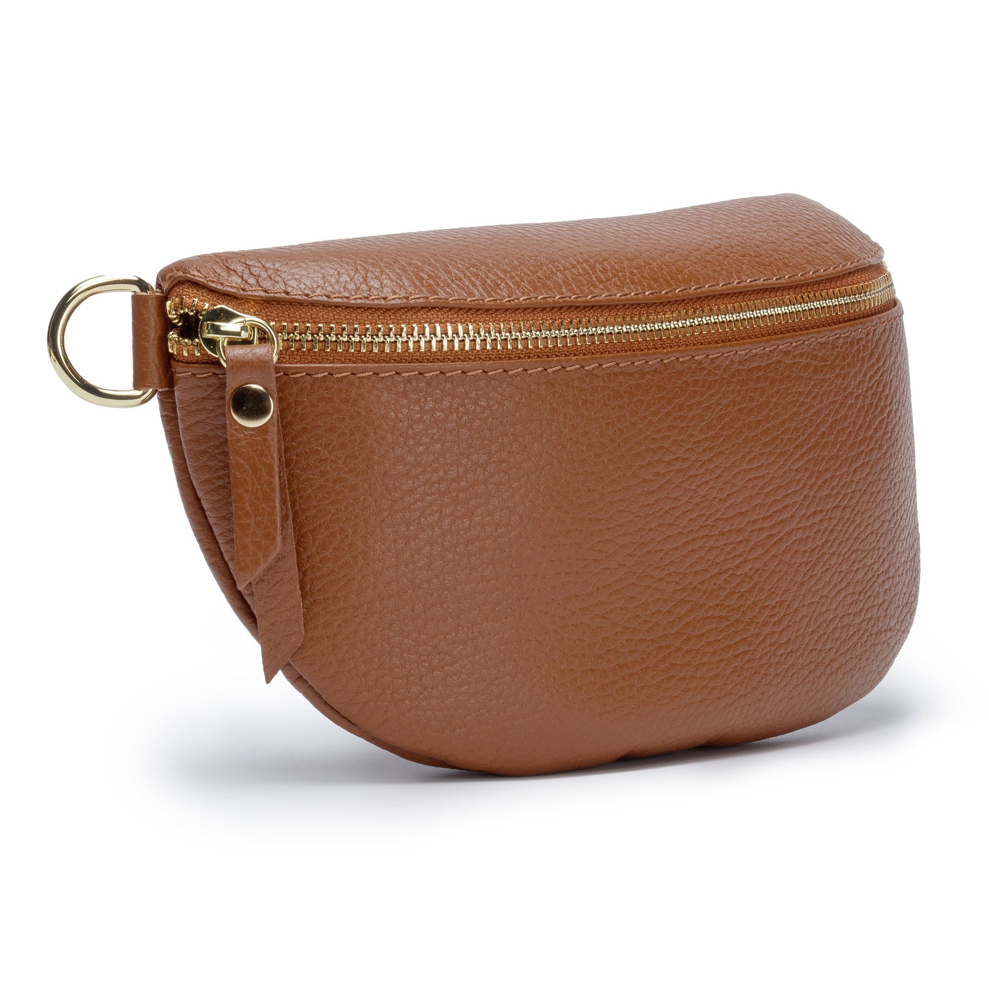 Elie Beaumont Sling Bag - Tan with Navy Copper Strap