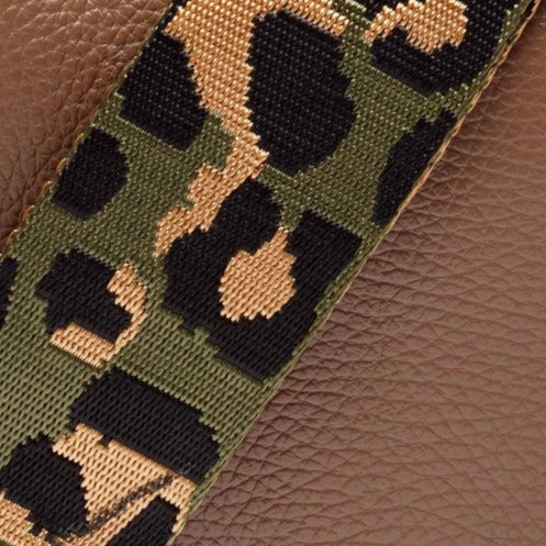 Elie Beaumont Crossbody strap - Olive Leopard