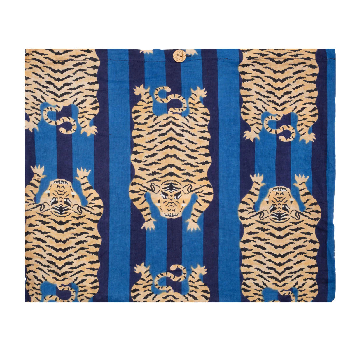 Elie Beaumont Serendipity Cotton Shoulder Tote - Blue Tibetan Tiger