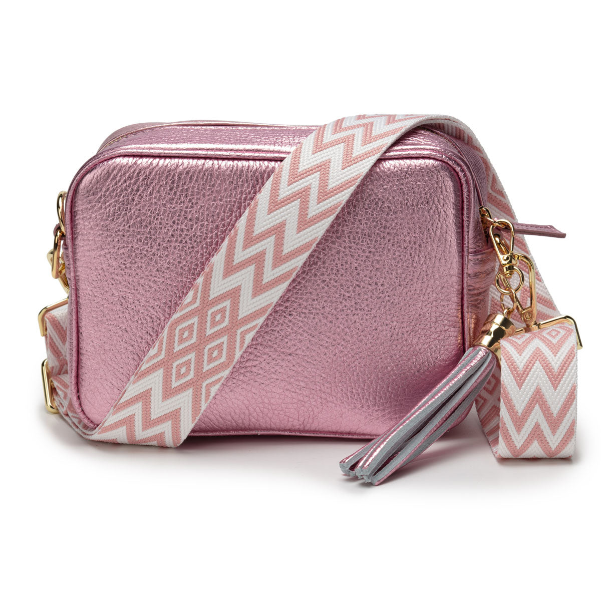 Elie Beaumont Crossbody Strap - Pink Diamond Chevron