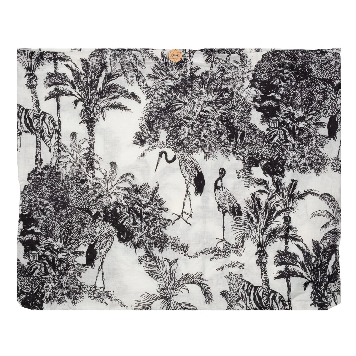 Elie Beaumont Serendipity Cotton Shoulder Tote - Black & White Crane