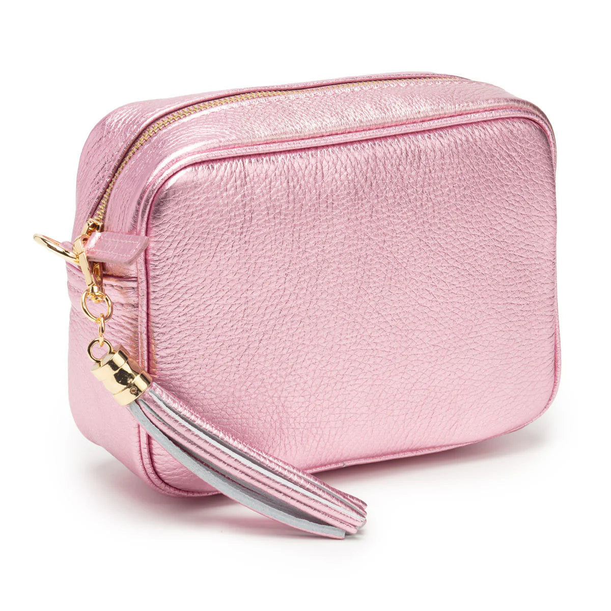 Elie Beaumont Crossbody Tassel Metallic Rose