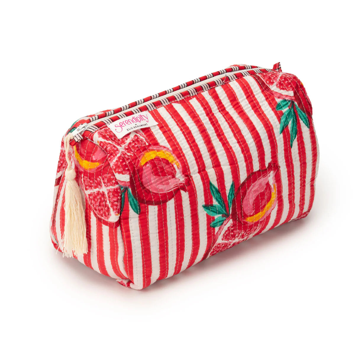 Elie Beaumont Serendipity Cotton Tote & Cosmetic Bag Set - Pink Pomegranate
