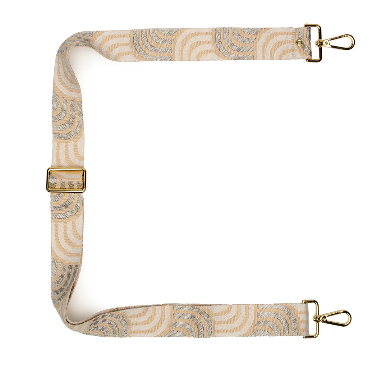 Elie Beaumont Crossbody strap - Cream Silver Art Deco