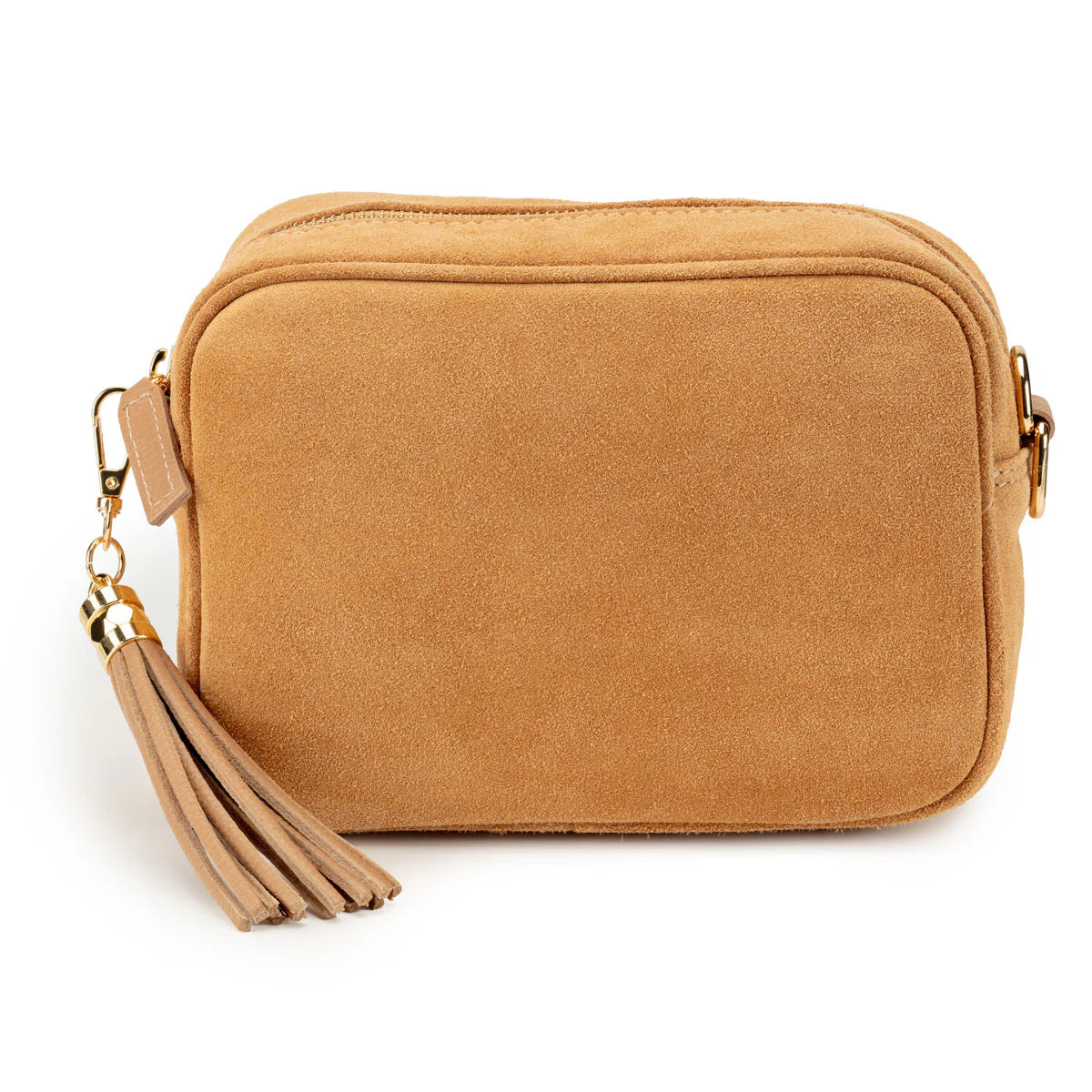 Elie Beaumont Crossbody Tassel Suede - Caramel