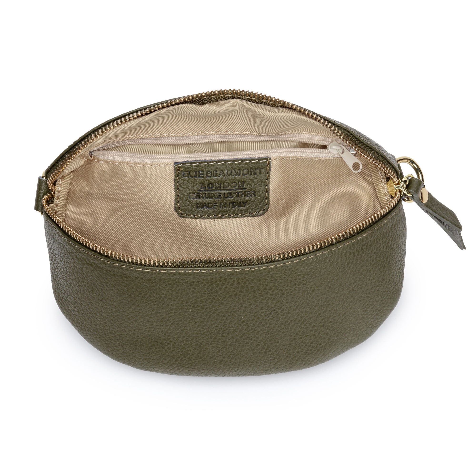 Elie Beaumont Sling Bag - Olive with Army Stripes Strap